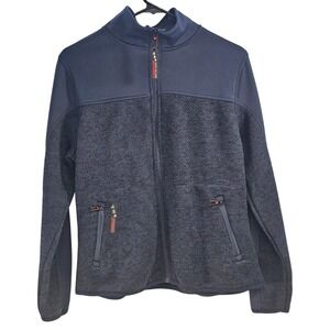 Canada Weathergear Women's Full Zip Fleece Jacket Blue Textured L G‎